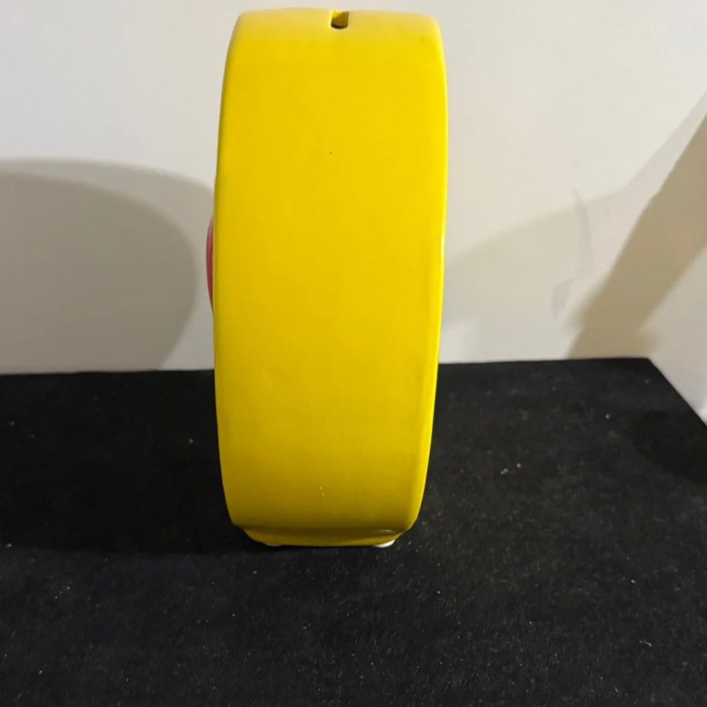 Emoji Heart Eyes Smiley Face Yellow Red Ceramic Coin Money Piggy Bank Saving